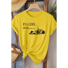 L'eivor F1 Girls Baskılı Kadın Pamuk Beyaz T-Shirt