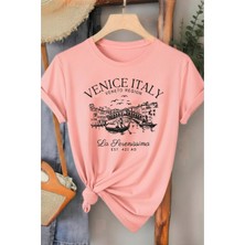 L'eivor Venice Italy Baskılı Kadın T-Shirt