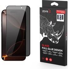 Teknook iPhone 16 Pro Max Zore Rika Premium Privacy Temperli Cam Ekran Koruyucu - Siyah