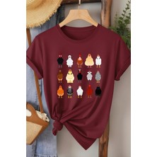 L'eivor Horoz & Tavuk Baskılı Kadın T-Shirt
