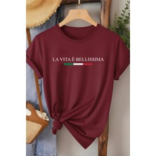 L'eivor La Vita Bellissima Baskılı Kadın T-Shirt