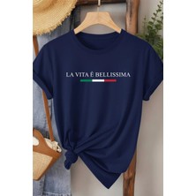 L'eivor La Vita Bellissima Baskılı Kadın T-Shirt