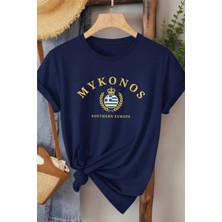 L'eivor Mykonos Baskılı Pamuk Kadın Tişört