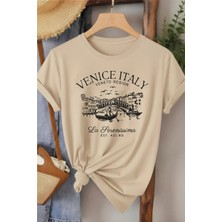 L'eivor Venice Italy Baskılı Kadın T-Shirt