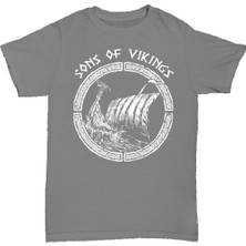 L'eivor Sons Of Vikings Baskılı Pamuk T-Shirt