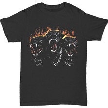 L'eivor Cerberus Ateş & Zincir Tasarım Baskılı Pamuk T-Shirt