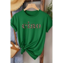 L'eivor Ciao Leopar Desen Baskılı Kadın T-Shirt