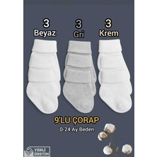 Baby Socks 9 Çift 3 Kat Kıvrımlı Sıkmaz Bilekli Unisex Bebek Çorapları