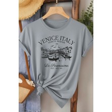 L'eivor Venice Italy Baskılı Kadın T-Shirt