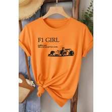 L'eivor F1 Girls Baskılı Kadın Pamuk Beyaz T-Shirt