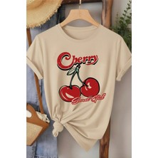 L'eivor Cherry Sweat Girl Baskılı Kadın T-Shirt