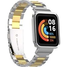 Teknook Xiaomi Redmi Watch (Mi Watch Lite) Zore Krd-60 Metal Kordon - Gümüş-Gold