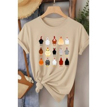 L'eivor Horoz & Tavuk Baskılı Kadın T-Shirt