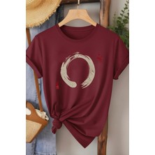L'eivor Karma Sembol Baskılı Kadın Pamuk T-Shirt