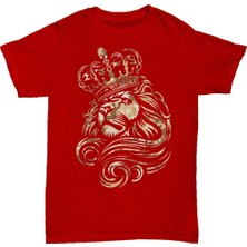 L'eivor Aslan & Taç Özel Kamufle Desen Tasarım Baskılı Pamuk T-Shirt