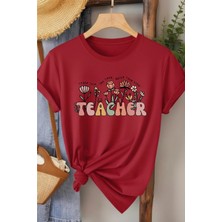 L'eivor Öğretmen Baskılı Beyaz Kadın Pamuk T-Shirt