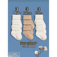 Baby Socks 9 Çift 3 Kat Kıvrımlı Sıkmaz Bilekli Unisex Bebek Çorapları
