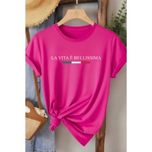 L'eivor La Vita Bellissima Baskılı Kadın T-Shirt