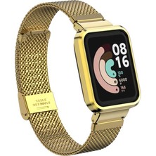 Teknook Xiaomi Redmi Watch (Mi Watch Lite) Zore Krd-59 Metal Kordon - Gold
