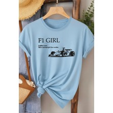 L'eivor F1 Girls Baskılı Kadın Pamuk Beyaz T-Shirt