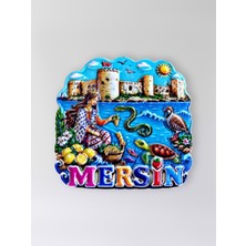 Mundy Mersin Polyester Kabartmalı Magnet 7 x 6,5 cm Dekoratif Hediyelik Buzdolabı Süsü (KOD:1374)