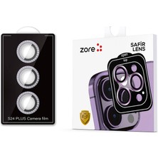 Teknook Galaxy S24 Plus Zore Diamond Kamera Lens Koruyucu Cam Filmi - Mor