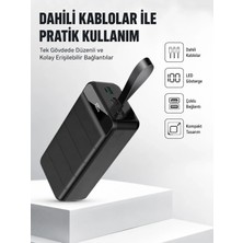 AyrStore Buğz 50.000 Mah Kapasiteli Powerbank – Hızlı Şarj Destekli, 4 USB Portlu, LED Işıklı Taşı