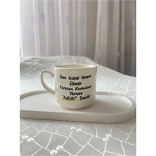 Nergis Collection Esprili Kupa Bardak Çay Kahve Fincanı 200 ml