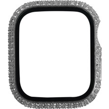 Teknook Watch 7 41MM Zore Watch Gard 24 Kenarları Taşlı Sert Pc Kasa ve Ekran Koruyucu - Renksiz