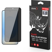 Teknook Galaxy S25 Zore Rika Premium Privacy Temperli Cam Ekran Koruyucu - Siyah