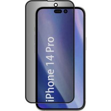 Teknook iPhone 14 Pro Zore Kor Privacy Cam Ekran Koruyucu - Siyah