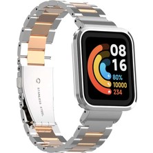 Teknook Xiaomi Redmi Watch (Mi Watch Lite) Zore Krd-60 Metal Kordon - Gümüş-Rosegold