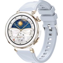 Teknook Huawei Watch Gt 5 Pro 42MM Zore KRD-129 Silikon Kordon Strap Kayış - Buz Mavisi