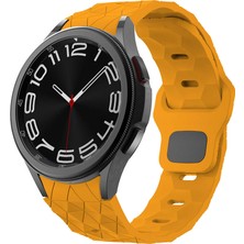 Teknook Galaxy Watch 5 40MM Zore KRD-116 20MM Futbol Desenli Spor Tasarımlı Silikon Kordon - Sarı