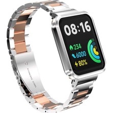 Teknook Xiaomi Redmi Watch 2 Lite Zore Krd-60 Metal Kordon - Gümüş-Rosegold