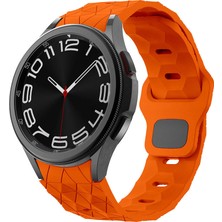 Teknook Galaxy Watch 5 40MM Zore KRD-116 20MM Futbol Desenli Spor Tasarımlı Silikon Kordon - Turuncu