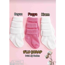 Baby Socks 9 Çift 3 Kat Kıvrımlı Sıkmaz Bilekli Unisex Bebek Çorapları