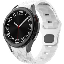 Teknook Galaxy Watch 5 40MM Zore KRD-116 20MM Futbol Desenli Spor Tasarımlı Silikon Kordon - Beyaz