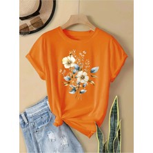 L'eivor Çiçek & Tomurcuk Baskılı Kadın Pamuk T-Shirt