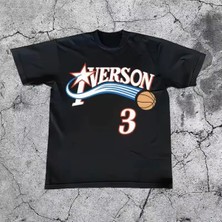 L'eivor Iverson 3 Baskılı Erkek Siyah Pamuk T-Shirt