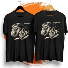 L'eivor Aslan Çift Çok Özel Tasarım Pamuk Sevgili Çift Kombini T- Shirt (Büyük Beden Mevcut)