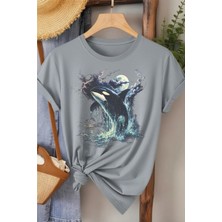 L'eivor Orka & Dolunay Baskılı Kadın Pamuk T-Shirt