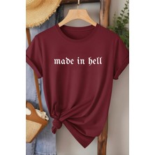 L'eivor Made In Hell Baskılı Kadın Siyah Pamuk T-Shirt