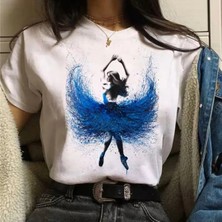 L'eivor Balerin Özel Tasarım Baskılı Kadın Pamuk T-Shirt