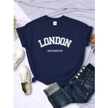 L'eivor London Westminster Baskılı Kadın Pamuk T-Shirt