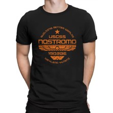 L'eivor Uscss Nostromo Baskılı Erkek Siyah Pamuk T-Shirt
