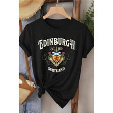 L'eivor Edinburgh Scotland Baskılı Kadın T-Shirt