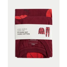 Marks & Spencer Saf Pamuklu Basketbol Desenli Pijama Takımı (3–16 Yaş)
