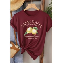 L'eivor Capri Italia Baskılı Kadın T-Shirt