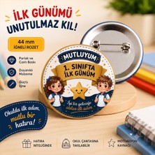 Hediye Panayırı 20 Adet Mutluyum 1. Sınıfta Ilk Günüm Rozeti | 44 mm Metal Iğneli Okul Rozeti
